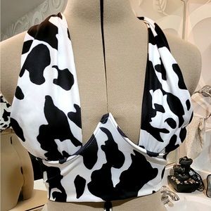 Cow print halter top